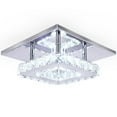 thumbnail image 1 of Diisunbihuo Modern Crystal Chandelier 7.9 Inches Led Ceiling Light Mini Square Flush Mount Ceiling Light for Bedrooms Dinning Rooms Hallway(Cool White,15W), 1 of 8