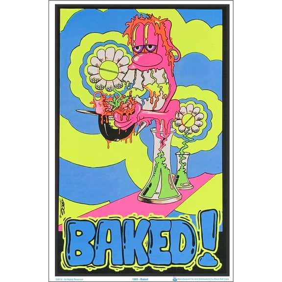 Dijkoo Baked! by Trog Blacklight Poster - Flocked - 23" x 35"