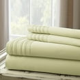 thumbnail image 1 of Dijon 4 Piece King Size Pleated Hem Cotton Sheet Set The Urban Port, Green, 1 of 2