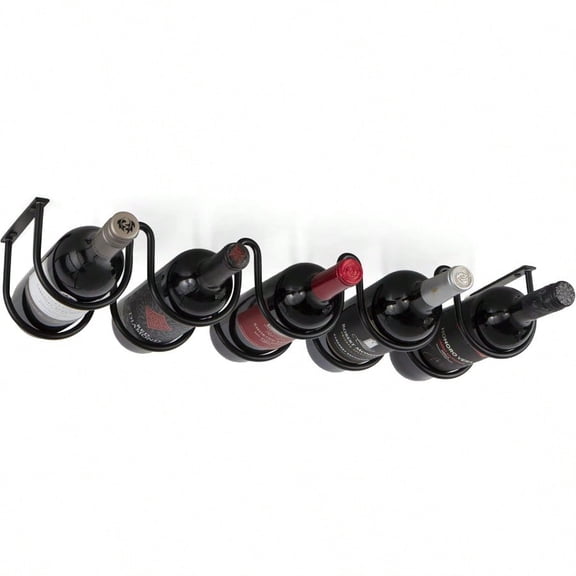 Dijon Wine Rack for Kitchen Organization and Storage Under Cabinet Organizer for 5 Liquor or Wine Bottles Metal Black