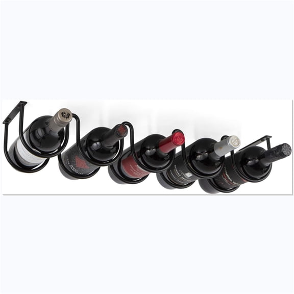 Wine Rack for Kitchen Organization and Storage, Under Cabinet Organizer for 5 Liquor or Wine Bottles, Metal Black