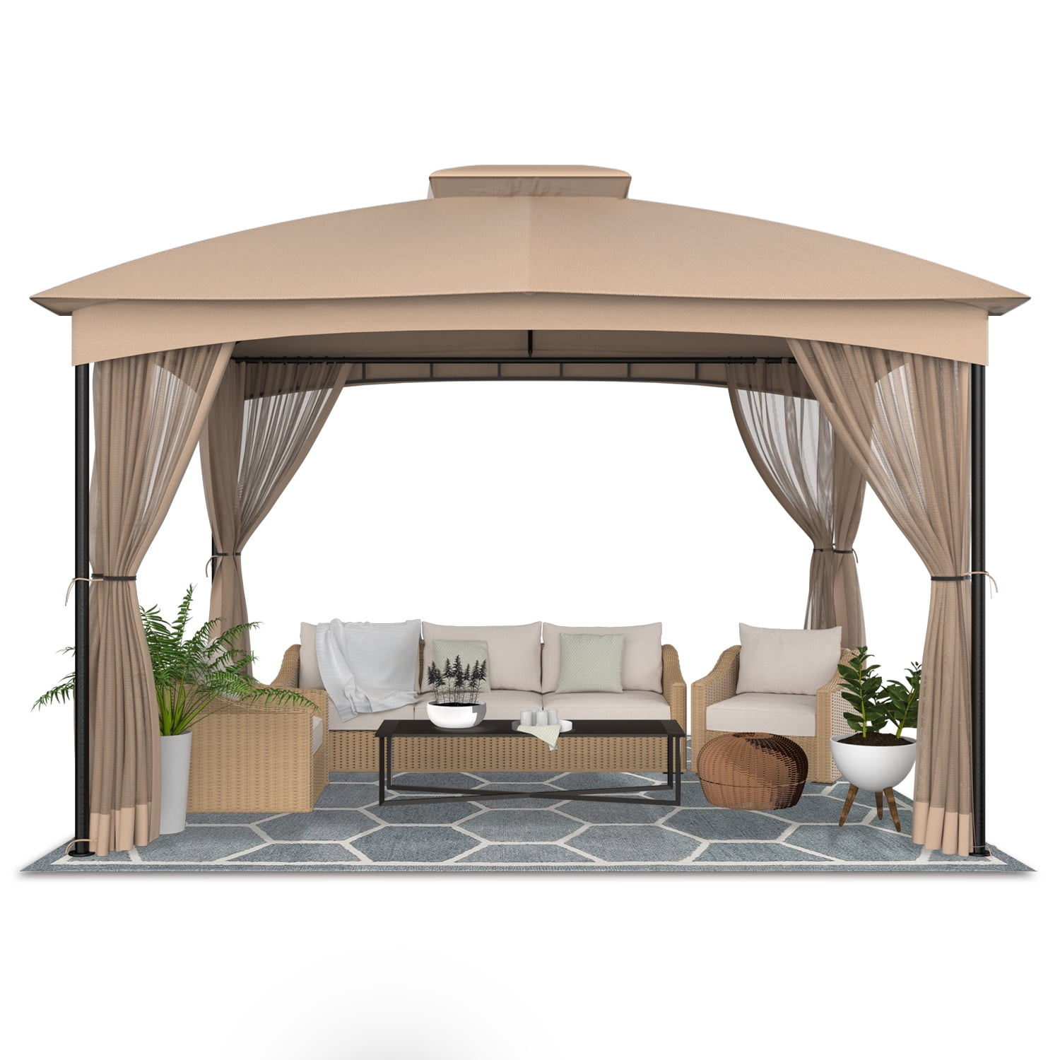 DikaSun Gazebo 2023 Upgrated 12 Ft. W x 10 Ft. D Metal Patio Gazebo