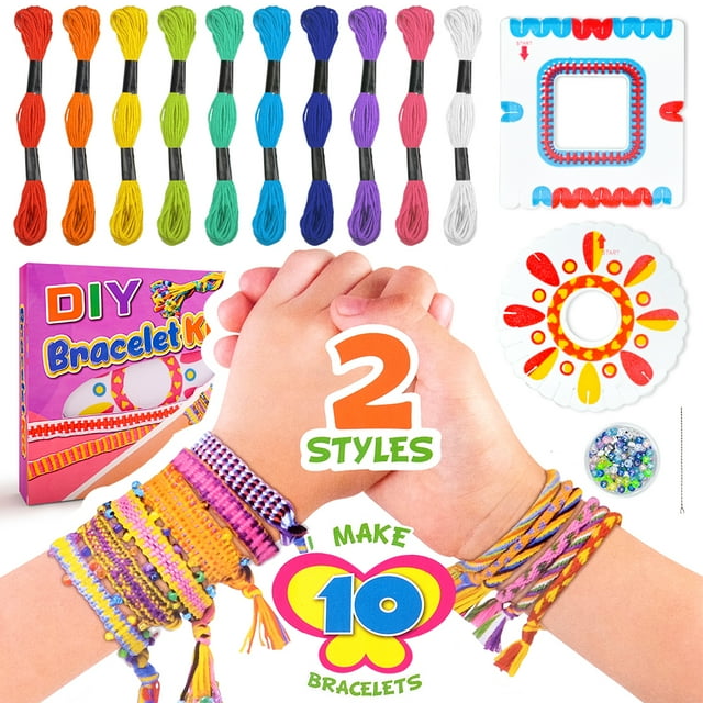 Dikence Kids Girl Crafts DIY Friendship Bracelet Making Kit for 3-12 ...