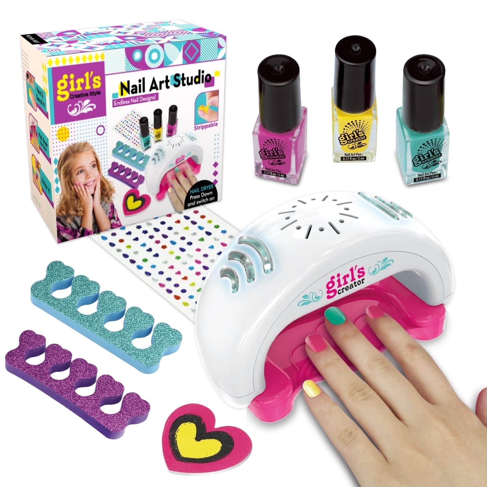 Dikence Nail Polish Arts Kit for Girls Age 6-12, Creative Toys for