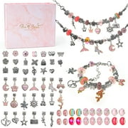 Dikence Toys for 4 5 6 Year Old Kids Girl, Jewelry Making Kit Birthday Gifts for Girls Age 7 8 9 Art and Craft DIY Charm Bracelet Kit for 8-12 Year Old Kid Crafts Set Toy Bracelet Present