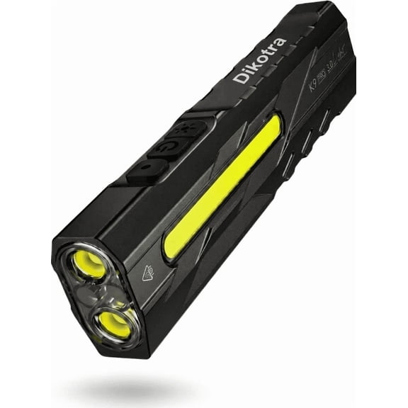 Dikotra Rechargeable EDC Flashlight  1500 Lumen Compact LED Pocket Flashlight with Magnetic Base and Clip, Portable Work Light for Dog Walking, Camping, Car Repair and Emergency Use