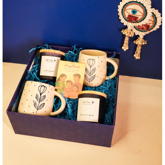 Dil Se Diwali Gift Box Festive Gift Set with Candle, Decorative Items & Surprise Gifts | Perfect Diwali Gift for Family, Friends & Corporate Gifting