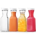 thumbnail image 1 of DilaBee Plastic Water Pitcher with Lids - 4 Pack 32 Oz Square Carafe Pitchers for Drinks, Milk, Smoothie, Iced Tea, Mimosa Bar Supplies - BPA-Free - Not Dishwasher-Safe, 1 of 7