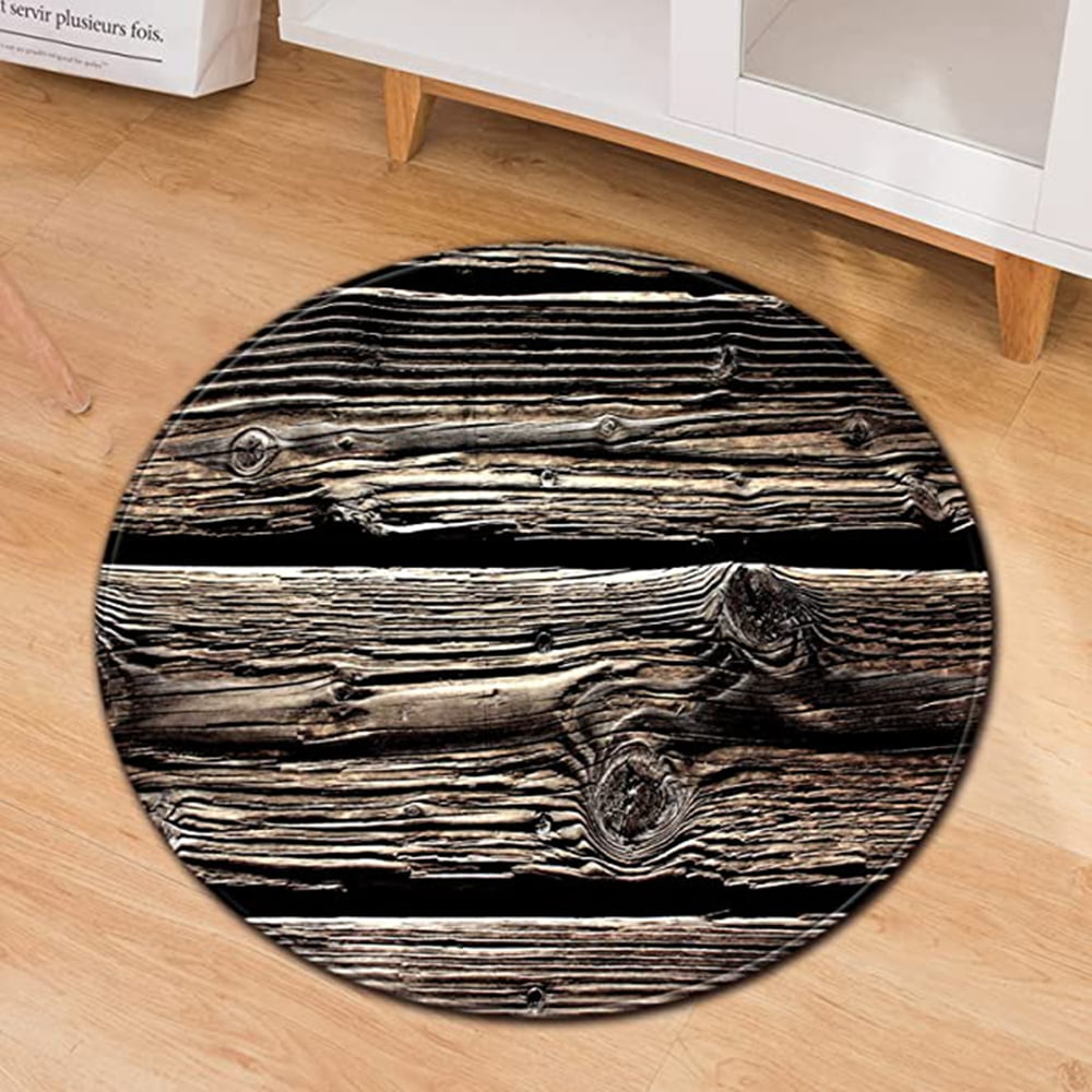 Dilapidated Wood 3D Round Carpet Home ration Mat Carpet Room Carpet ...
