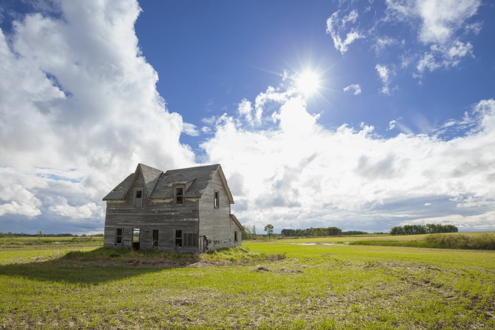 Dilapidated house on the prairies Winnipeg Manitoba Canada Canvas Art - Susan Dykstra Design Pics (38 x 26)