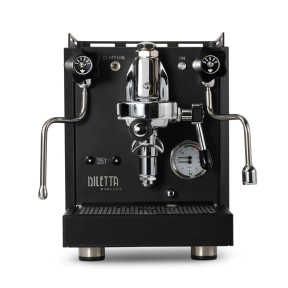 Diletta Bello+ Espresso Machine | E61 | PID Temperature Control | Shot Timer | Programmable Preinfusion | Handmade In Italy (Black)