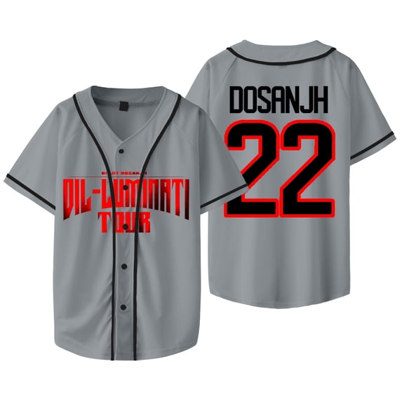 Diljit Dosanjh 22 Jersey Dil-Luminati Tour Merch Baseball T-shirts Women Men Fashion Casual Short Sleeve Tee