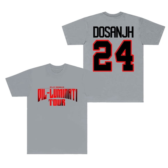 Diljit Dosanjh 24 Tee Dil-Luminati Tour Logo Merch T-Shirts Cosplay Women Men Fashion Short Sleeve