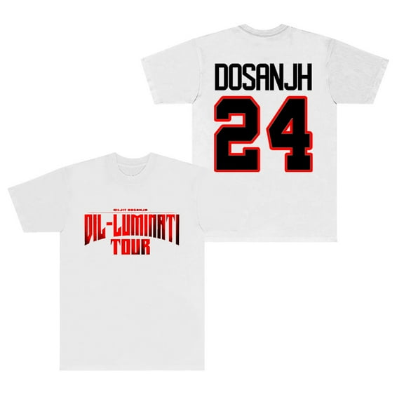 Diljit Dosanjh 24 Tee Dil-Luminati Tour Logo Merch T-Shirts Cosplay Women Men Fashion Short Sleeve