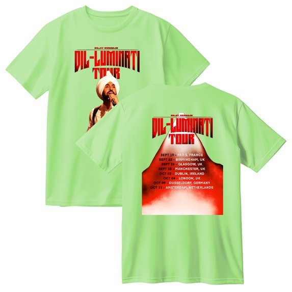 Diljit Dosanjh Dil-Luminati Tour Cotton T-shirt Unisex Short Sleeve Vintage TopsTees