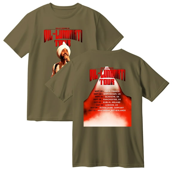 Diljit Dosanjh Dil-Luminati Tour Cotton T-shirt Unisex Short Sleeve Vintage TopsTees