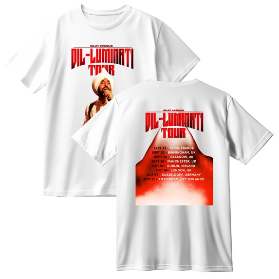 Diljit Dosanjh Dil-Luminati Tour Cotton T-shirt Unisex Short Sleeve Vintage TopsTees