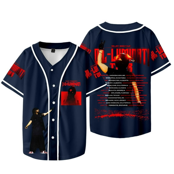 Diljit Dosanjh Dil-Luminati Tour Merch Baseball Jersey Shirt V-Neck Women Men Short Sleeve Streetwear Fashion Clothes