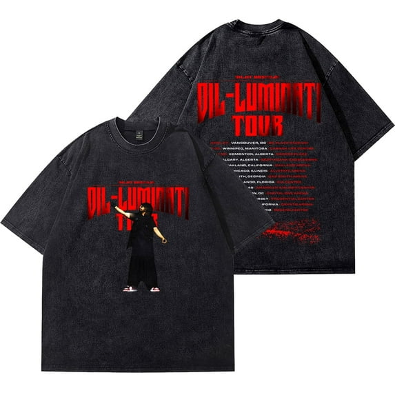 Diljit Dosanjh Dil-Luminati Tour Unisex Vintage Wash Streetwear T-Shirt - Retro Summer Fashion for Men & Women