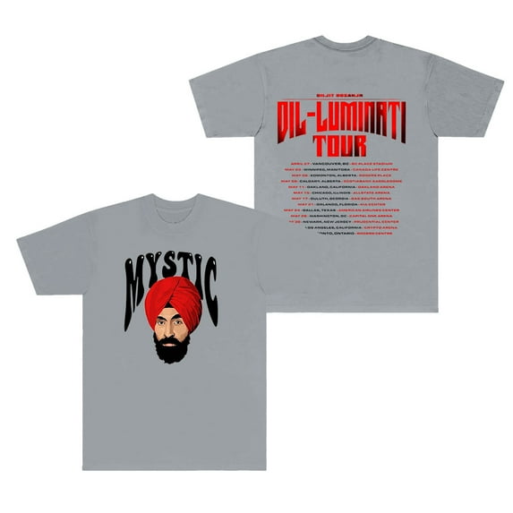 Diljit Dosanjh Mystic T-shirts Dil-Luminati Tour Merch Tshirts Summer Unisex Fashion Casual Short Sleeve Tee
