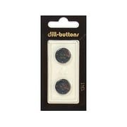 Dill Buttons 15mm 2pc 4 Hole Navy