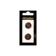 Dill Buttons 18mm 2pc 2 Hole Brown