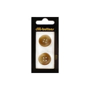 Dill Buttons 20mm 2pc 4 Hole Brown