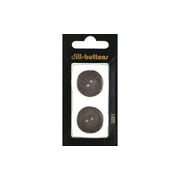 Dill Buttons 23mm 2pc 2 Hole Brown