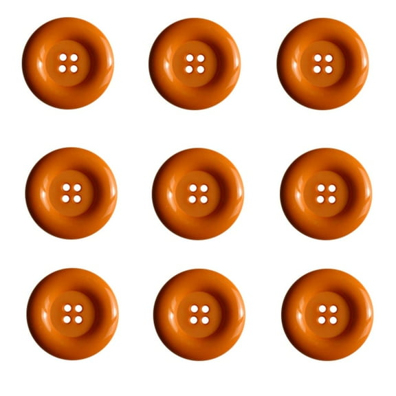 Dill Buttons 4 Hole 1.5 " Medium Button - Orange (20/Pack)