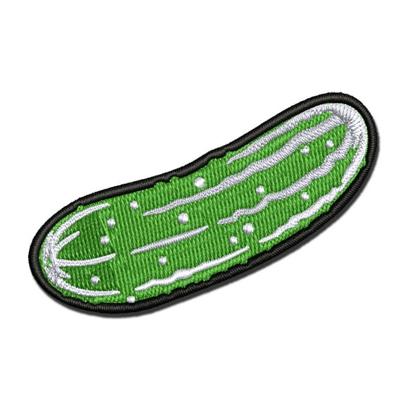 Dill Pickle Cucumber Applique Multi-Color Embroidered Iron-On Patch - 2.0 Inch Mini