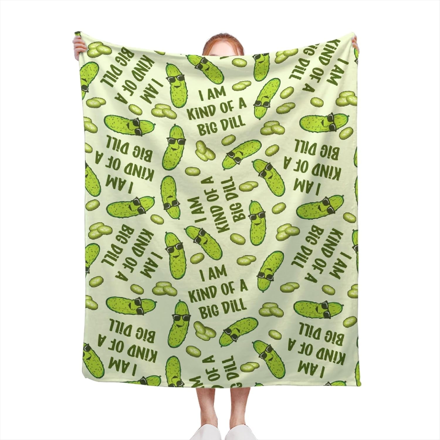 Dill Pickles Blanket Funny Gift for Girl Women - Pickles Gift for Pickles Lover - Fleece Throws Food Lightweight Sheet Super Soft Toddler Kid Flannel Blankets for for Bed/Sofa -40"x50" Inches