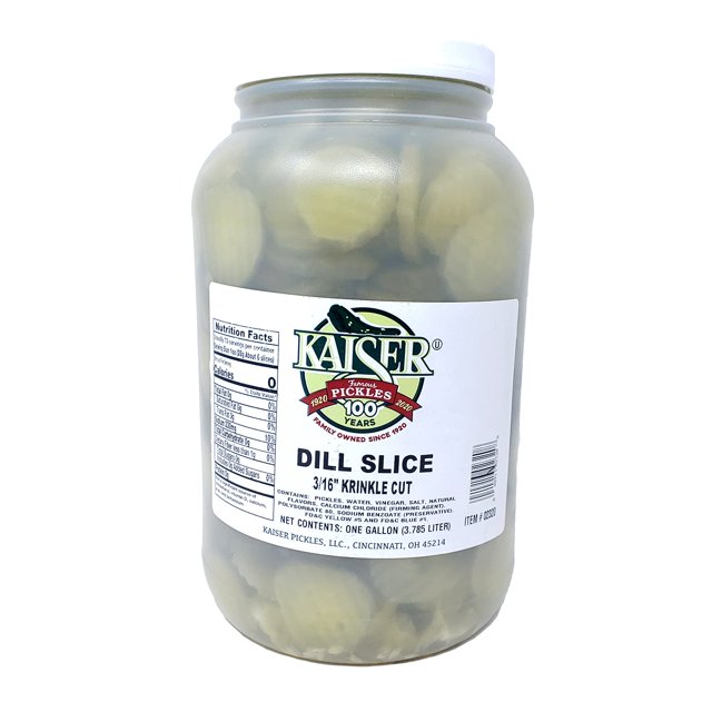 Dill Slice Pickles 3/16" Krinkle Cut Gallon Jar
