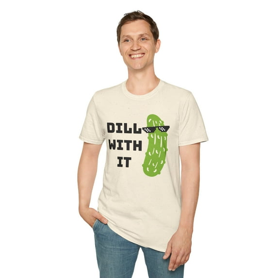 Dill With It, Gildan Unisex Softstyle T-Shirt, Pickle Graphic Tee, S-3XL