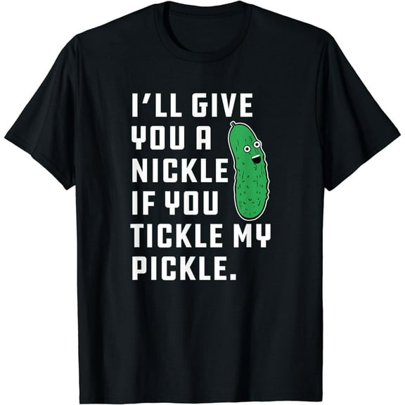 Dill with It Funny Pickle Lover Cartoon with a Quirky Saying T-Shirt