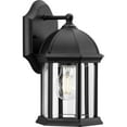 thumbnail image 1 of Dillard Collection One-Light Traditional Textured Black Clear Glass Outdoor Wall Lantern, 1 of 2