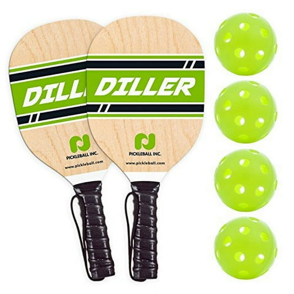 Diller Pickleball Paddle 2 Player Bundle ( Set Includes 2 Paddles & 4 Balls )