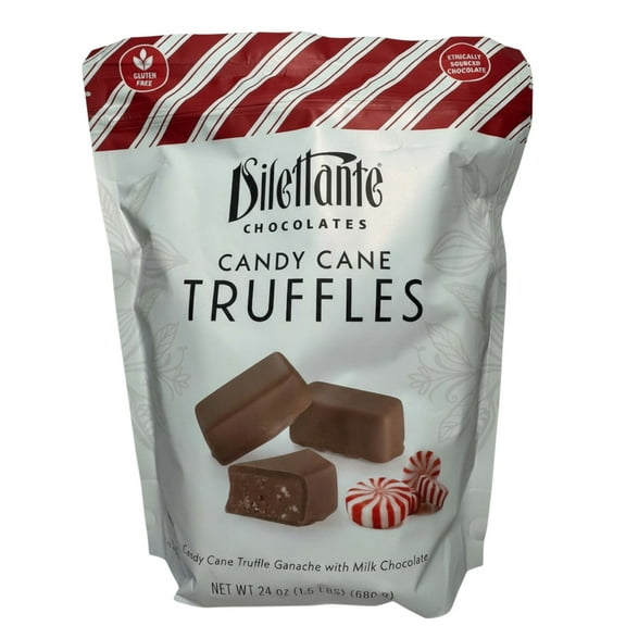 Dilletante Chocolates, Candy Cane Truffles - 24oz