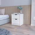 thumbnail image 1 of Modern White Two-Drawer Nightstand for Bedroom Storage, 1 of 6