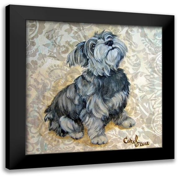 Dillon, Carol 12x12 Black Modern Framed Museum Art Print Titled - Playful Pup IX