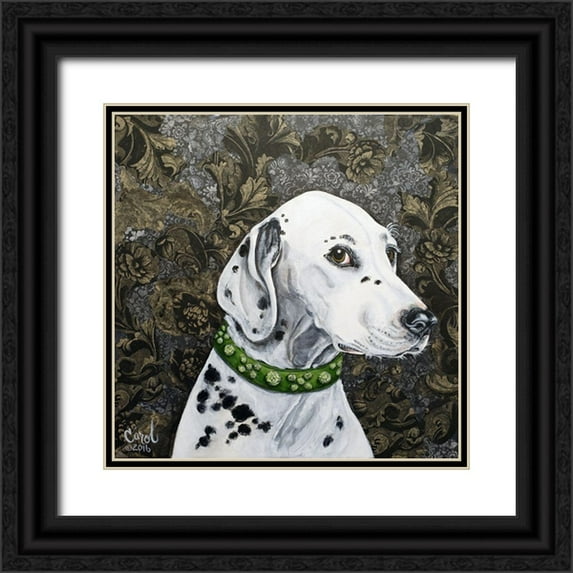 Dillon, Carol 12x12 Black Ornate Wood Framed with Double Matting Museum Art Print Titled - Playful Pup II