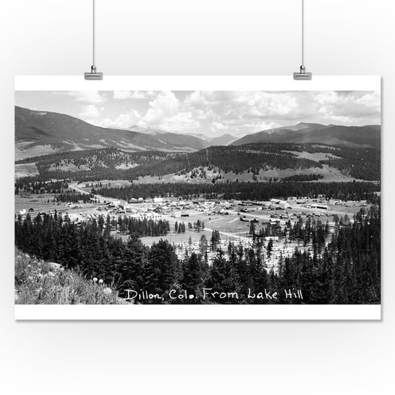 Dillon, Colorado - Panoramic View of Town from Lake Hill Photograph (16x24 Giclee Gallery Print, Wall Decor Travel Poster)