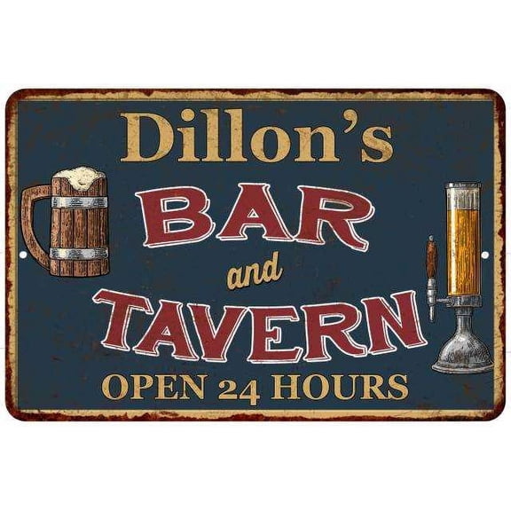 Dillon's Green Bar & Tavern Rustic Sign Decor 8x12 108120047449