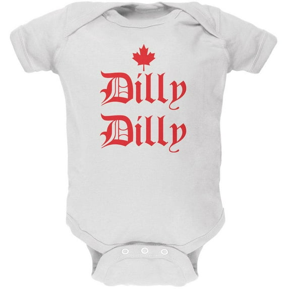 Dilly Dilly Canada Day Flag Maple Leaf Soft Baby One Piece White 9-12 M