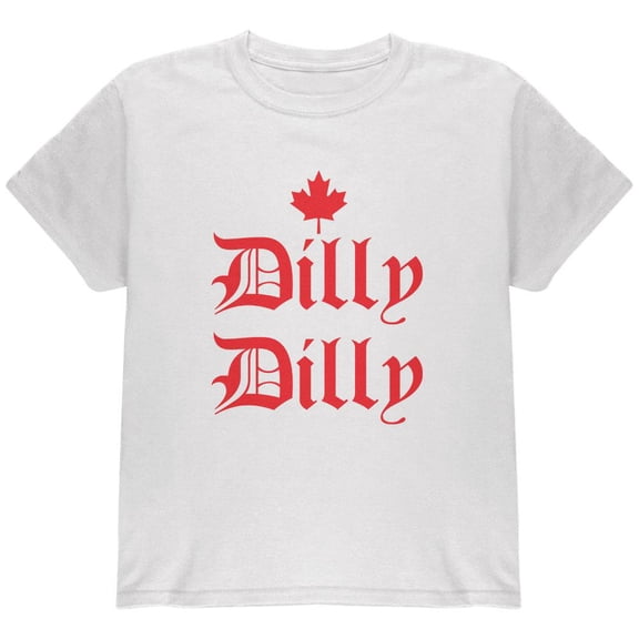 Dilly Dilly Canada Day Flag Maple Leaf Youth T Shirt White YSM
