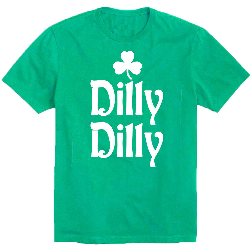 Dilly Dilly Clover Printed St. Patrick's Day Tshirt Irish Party Green Tee Large - image 1 of 2