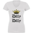 thumbnail image 1 of Dilly Dilly Crown Olde English Juniors V-Neck T Shirt White SM, 1 of 1