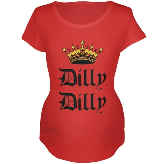 Dilly Dilly Crown Olde English Maternity Soft T Shirt Red MD