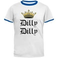 thumbnail image 1 of Dilly Dilly Crown Olde English Mens Ringer T Shirt White-Royal SM, 1 of 1