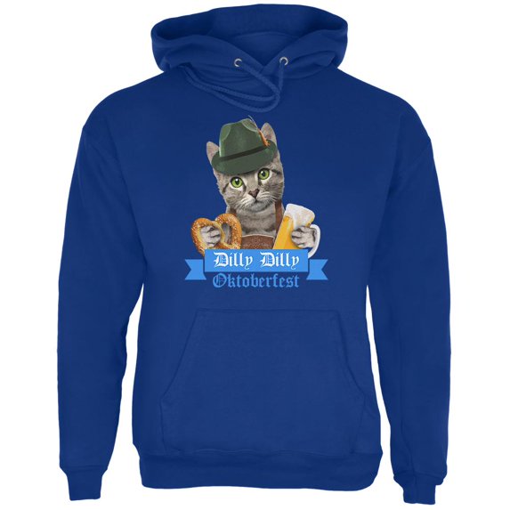 Dilly Dilly Oktoberfest Funny Cat Mens Hoodie Deep Royal X-LG