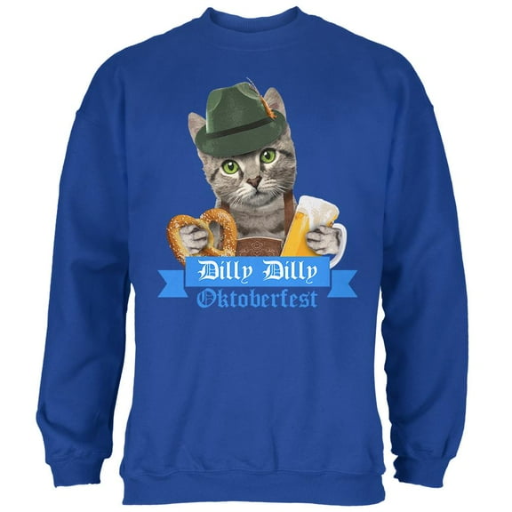 Dilly Dilly Oktoberfest Funny Cat Mens Sweatshirt Royal 2XL